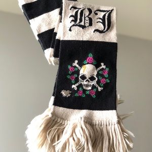 Vintage Betsey Johnson scarf with fringe